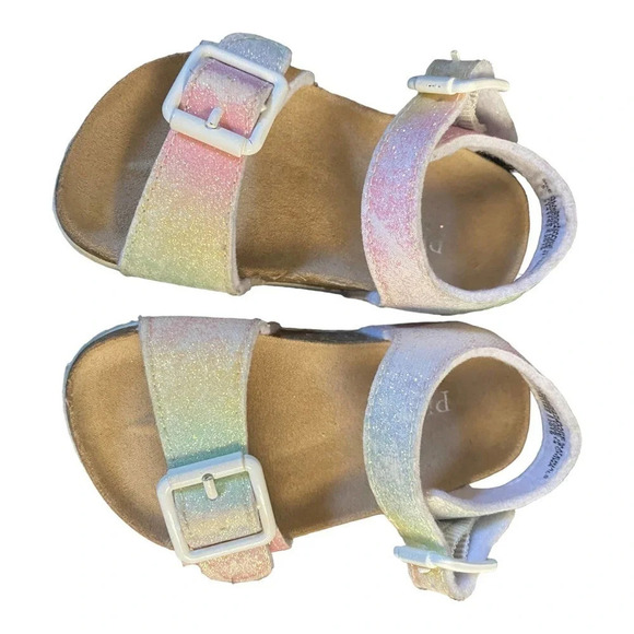 The Childrens Place Girls Sandals Size 5 Glitter Buckle Closure Summer Shoes - Picture 5 of 10